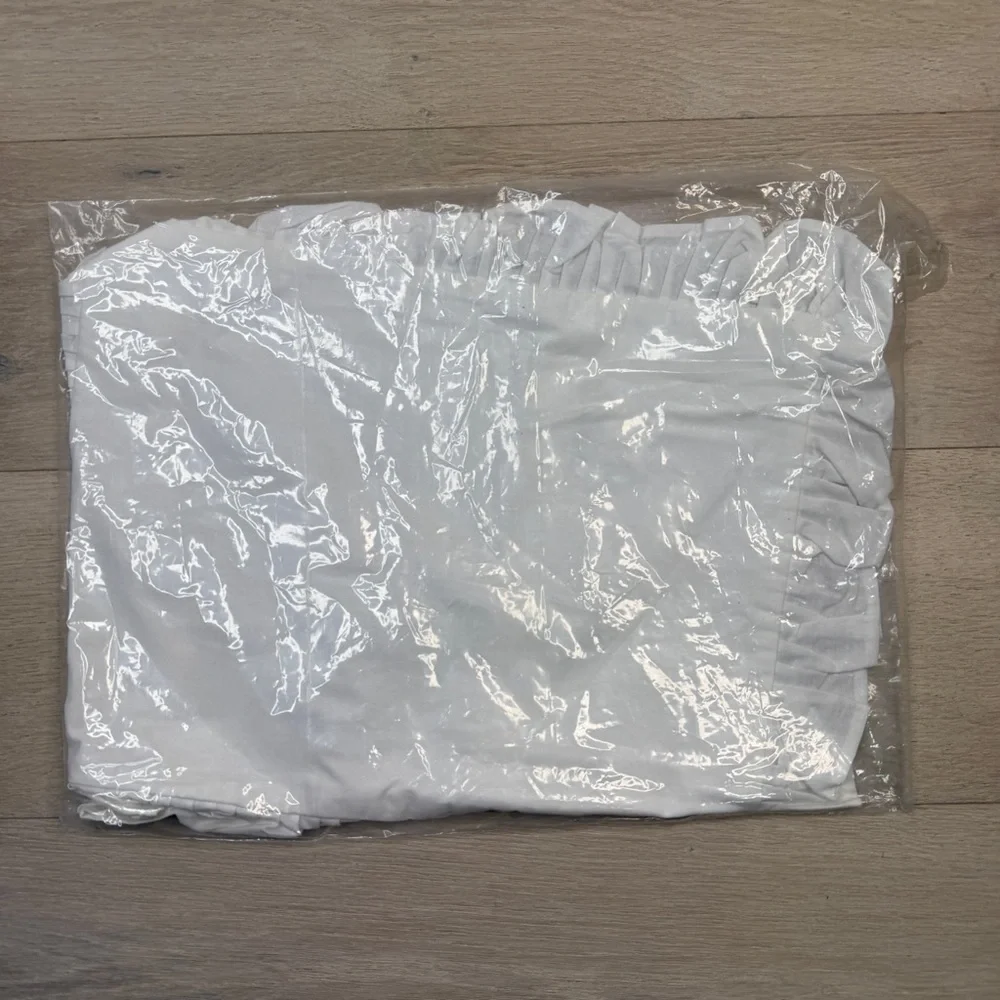 Pottery Barn White Ruffled Pillowcase